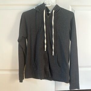JCREW zip up hoodie - grey, size small